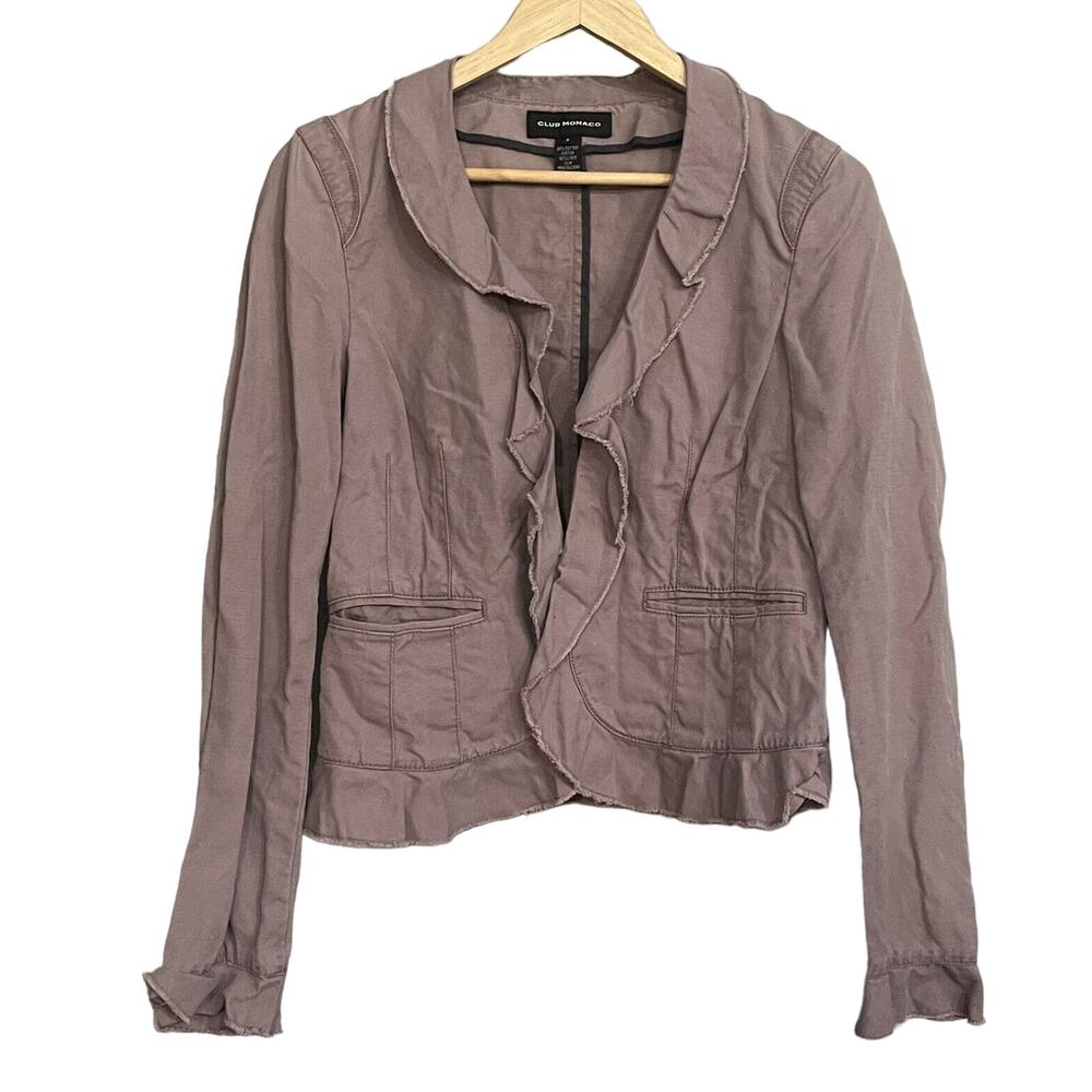 Club Monaco Blazer Jacket Lightweight Linen Blend Womens Sz 8